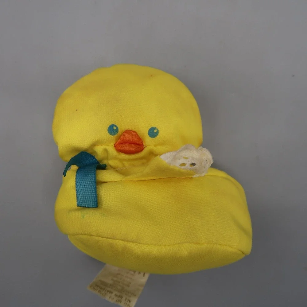 Vintage 1991 Fisher Price Tub Ducky Bath Toy Parachute Material Yellow Duck 1476